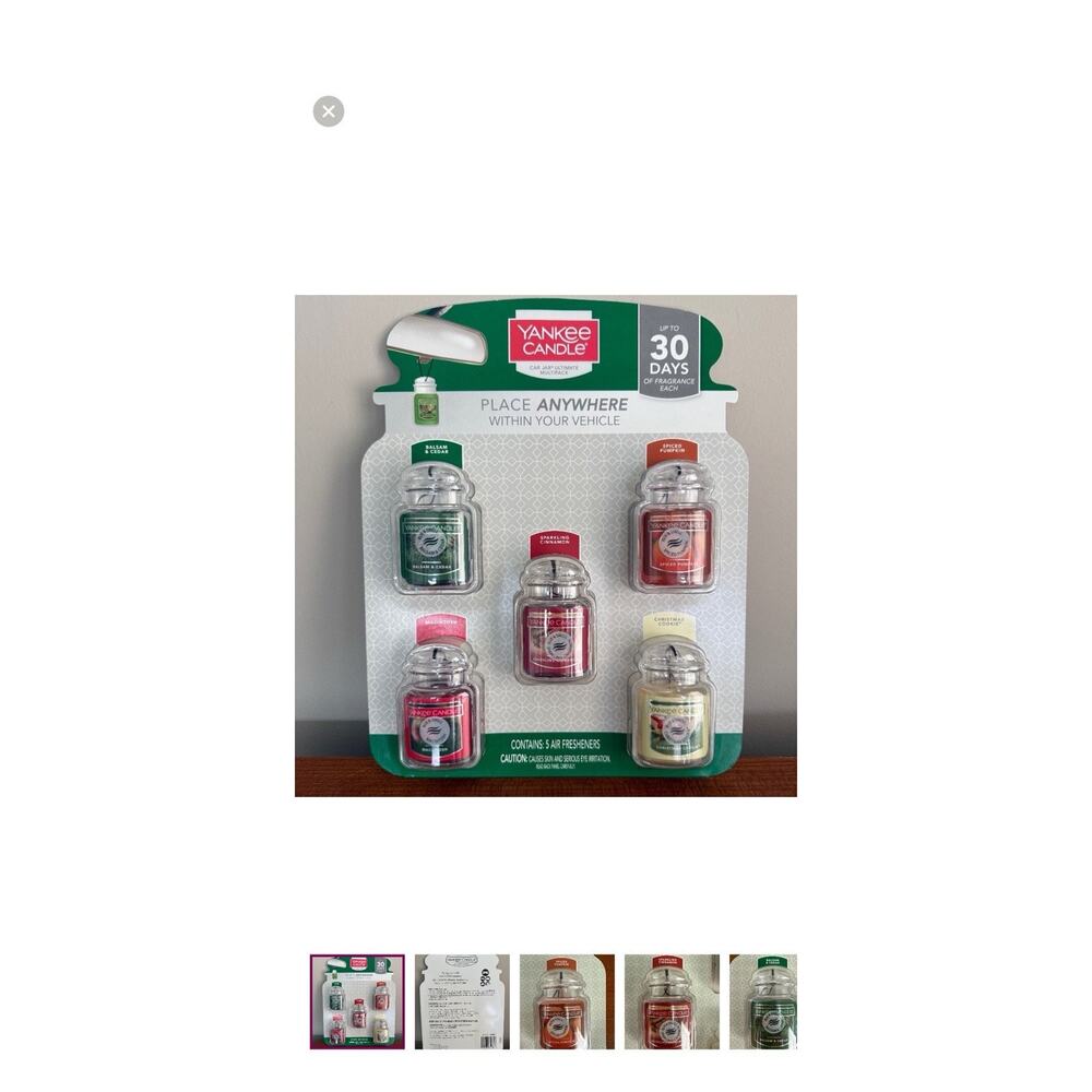 NWT YANKEE CANDLE Holiday Car Air Freshener 5-Pack - Assorted Scents